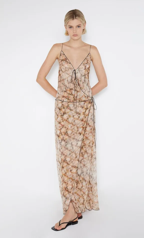 Bec Bridge Wedding Guest Women CIEL WRAP MAXI DRESS 8211 GEO SHIBORI