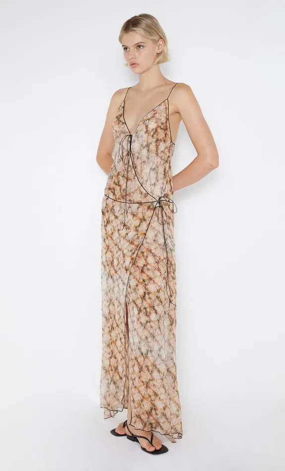 Bec Bridge Wedding Guest Women CIEL WRAP MAXI DRESS 8211 GEO SHIBORI