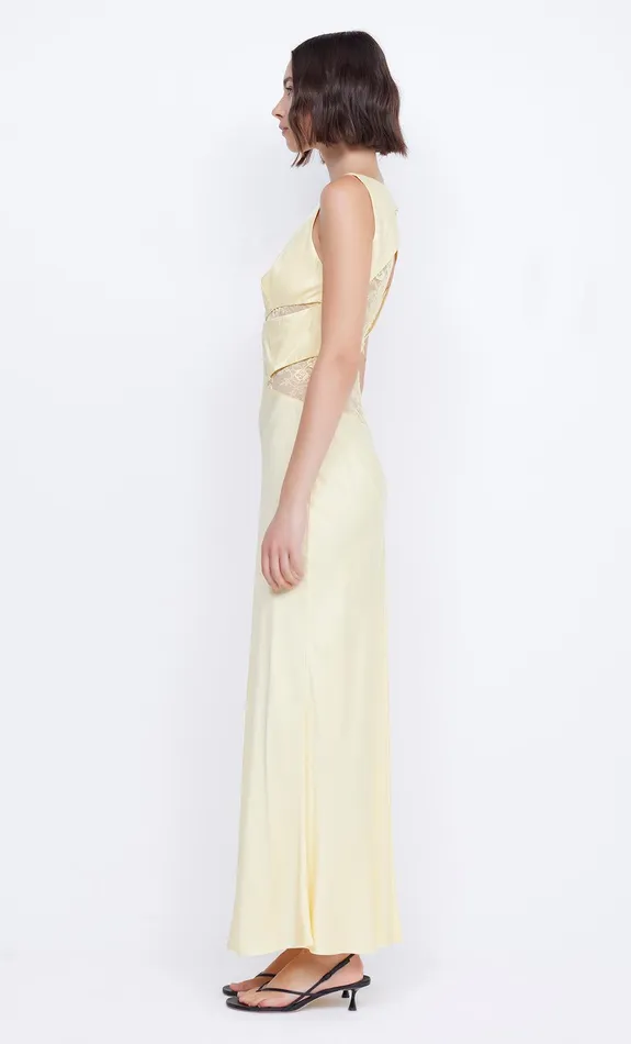 Bec Bridge Wedding Guest Women JULIETTE V NECK MAXI DRESS 8211 BUTTER YELLOW