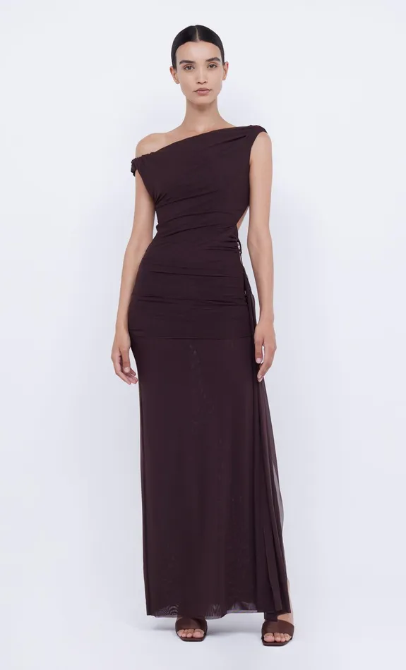 Bec Bridge Wedding Guest Women KAILANI ASYM DRESS 8211 CHOCOLATE