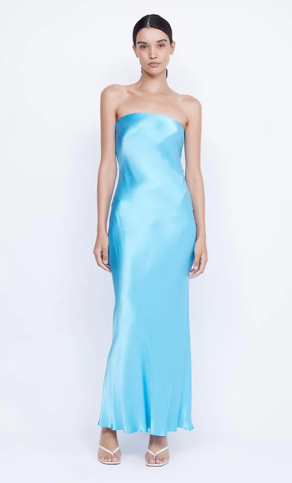 Bec Bridge Wedding Guest Women MOON DANCE STRAPLESS DRESS 8211 TOPAZ BLUE