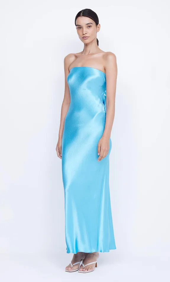 Bec Bridge Wedding Guest Women MOON DANCE STRAPLESS DRESS 8211 TOPAZ BLUE