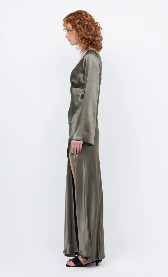 Bec Bridge Wedding Guest Women REN LONG SLEEVE MAXI DRESS 8211 DARK WILLOW