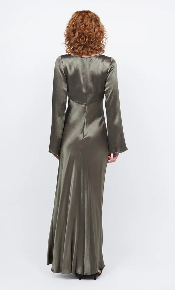 Bec Bridge Wedding Guest Women REN LONG SLEEVE MAXI DRESS 8211 DARK WILLOW