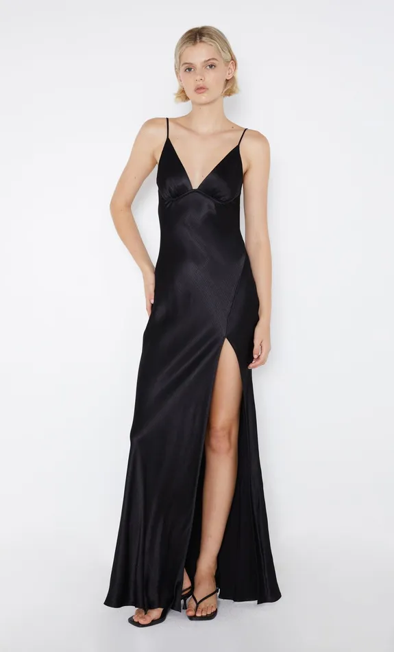 Bec Bridge Wedding Guest Women REN SPLIT MAXI DRESS 8211 BLACK