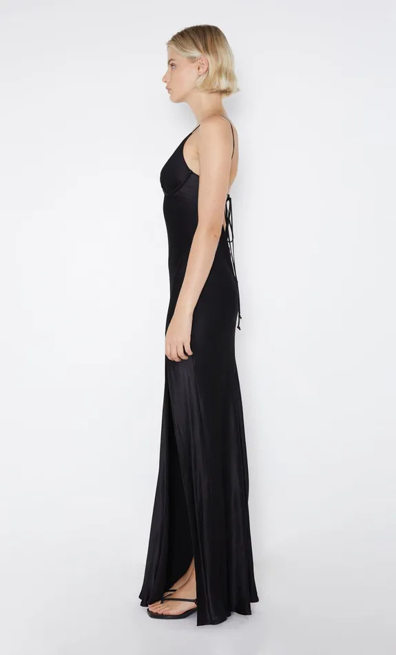 Bec Bridge Wedding Guest Women REN SPLIT MAXI DRESS 8211 BLACK