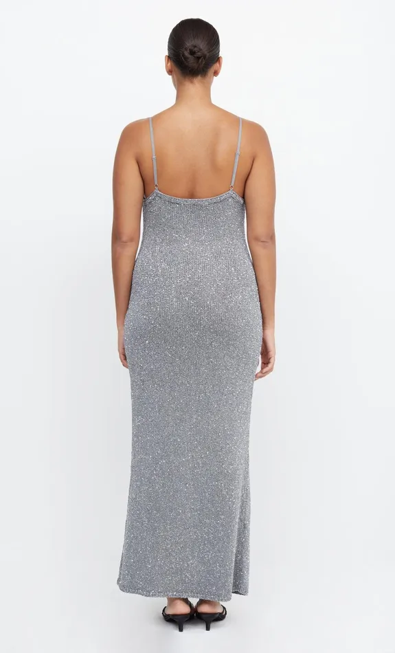 Bec Bridge Wedding Guest Women SADIE SEQUIN KNIT SLIP DRESS 8211 CHARCOAL