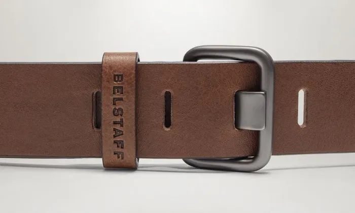 Belts MenWomen Belstaff Slot Buckle Belt Dark Deep Copper