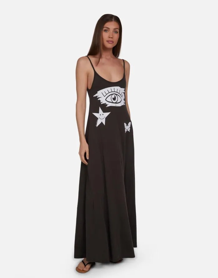 Berna Scribble Eye Elements Vintage Black Women039s Lauren Moshi Dresses
