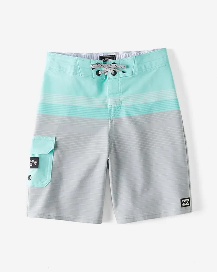 Billabong Boys 27 Yrs Boys 27 All Day Heather Stripe Pro Boardshorts Aqua 8211 Men