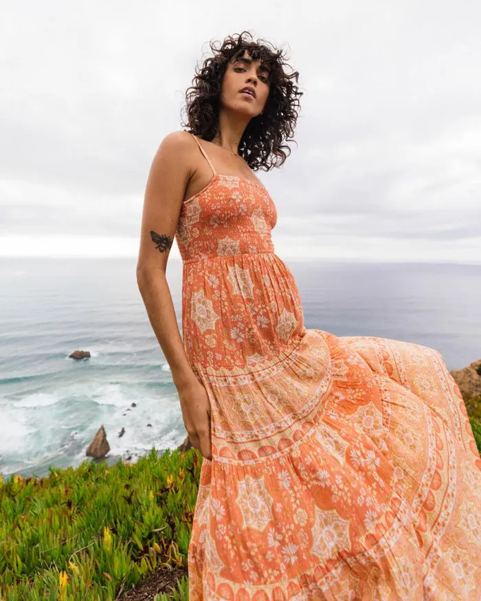 Billabong Dresses Dream Space Midi Dress Sweet Papaya 8211 Women