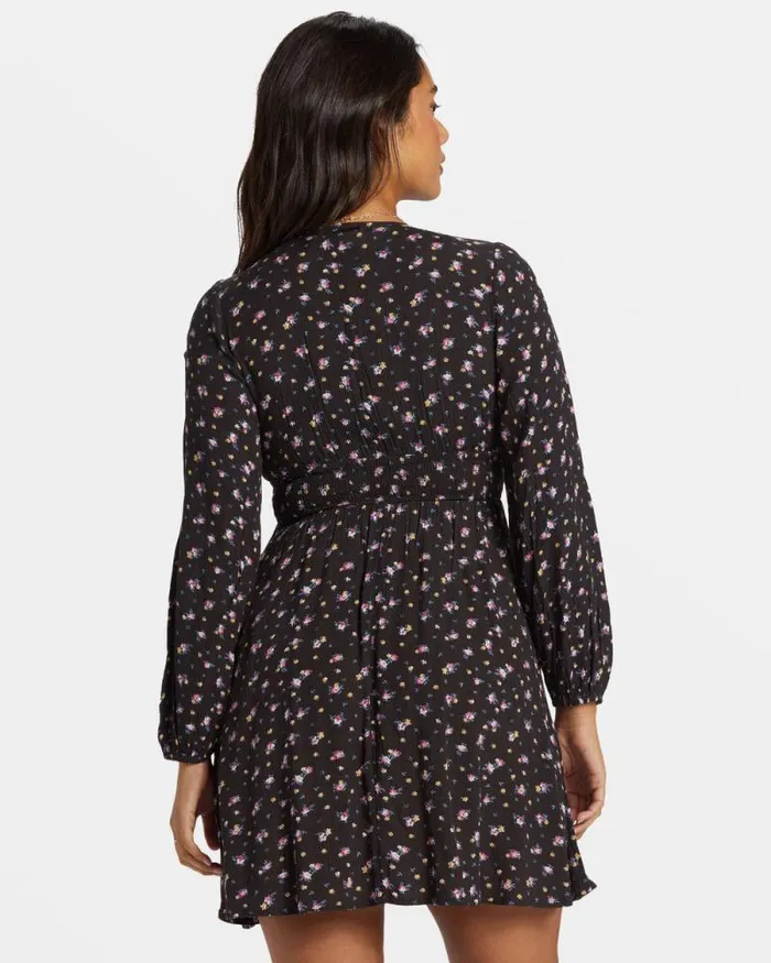 Billabong Dresses In Ur Dreams LongSleeve Mini Dress Black Sands 8211 Women