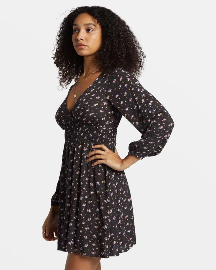 Billabong Dresses In Ur Dreams LongSleeve Mini Dress Black Sands 8211 Women