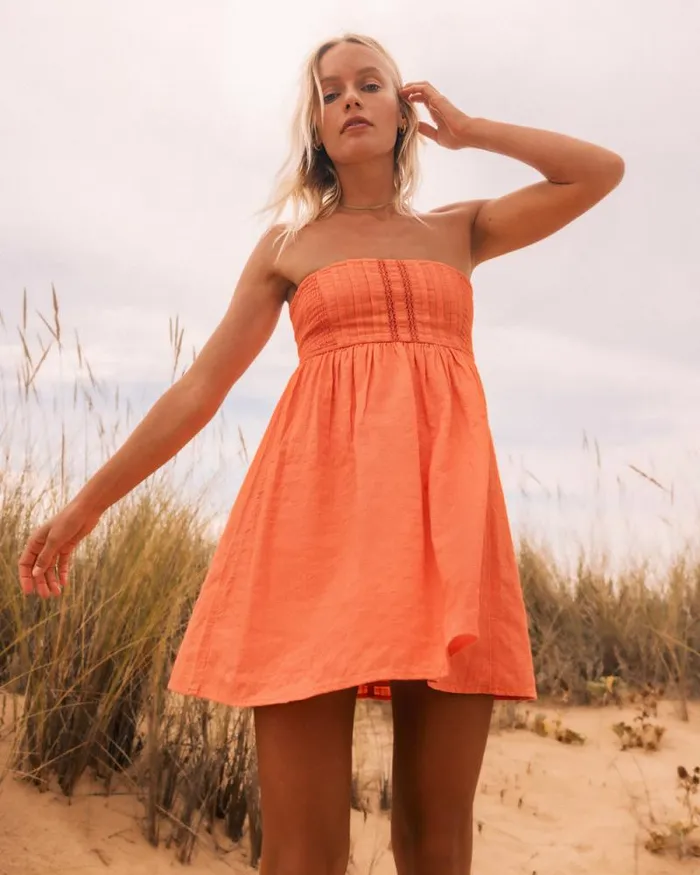 Billabong Dresses Summers End Mini Dress Sweet Papaya 8211 Women