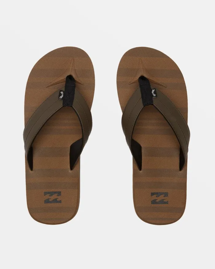 Billabong Flip Flops All Day Impact Print SlipOn Sandals Chestnut 8211 Men