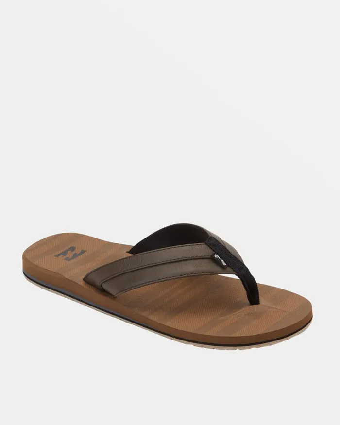 Billabong Flip Flops All Day Impact Print SlipOn Sandals Chestnut 8211 Men