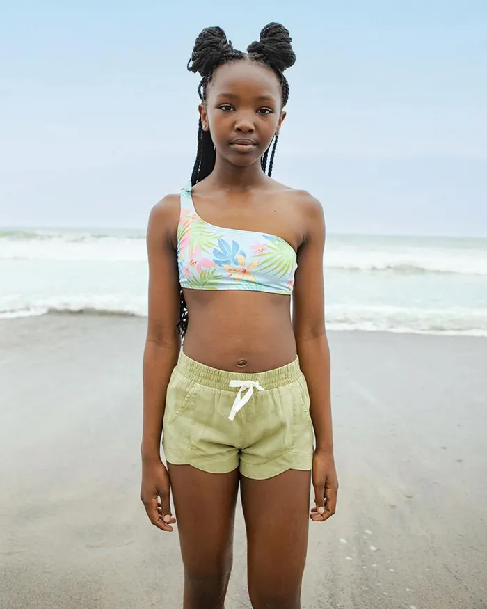 Billabong Girls039 Bottoms Girls Mad For You Elastic Waist Shorts Avocado 8211 Women