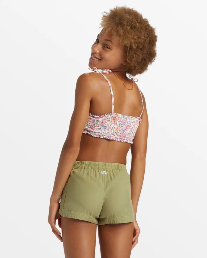 Billabong Girls039 Bottoms Girls Mad For You Elastic Waist Shorts Avocado 8211 Women