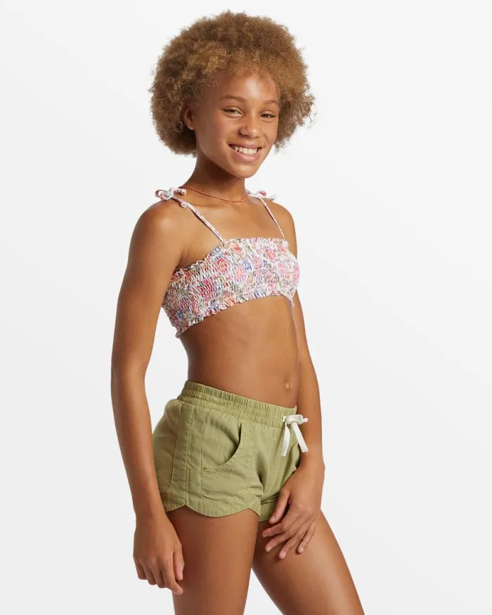 Billabong Girls039 Bottoms Girls Mad For You Elastic Waist Shorts Avocado 8211 Women