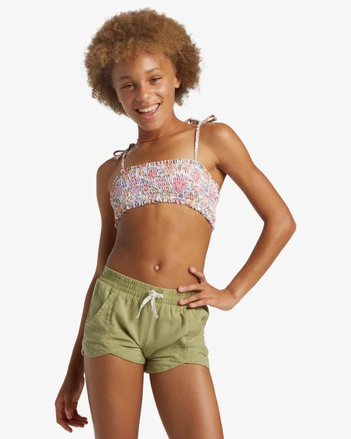 Billabong Girls039 Bottoms Girls Mad For You Elastic Waist Shorts Avocado 8211 Women
