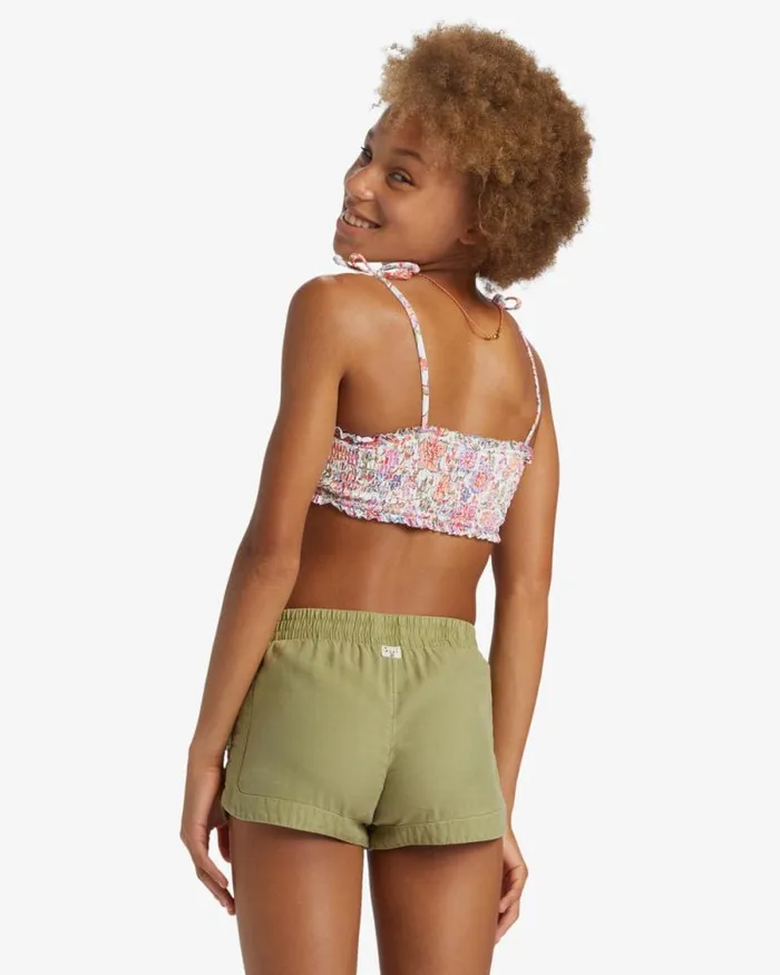 Billabong Girls039 Bottoms Girls Mad For You Elastic Waist Shorts Avocado 8211 Women