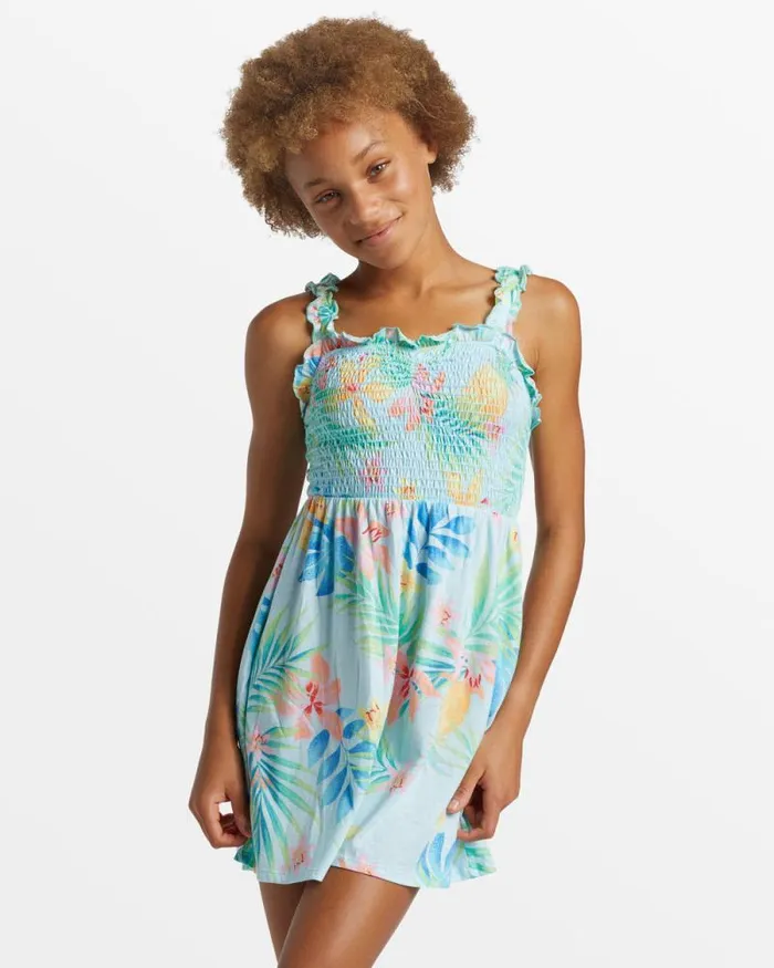 Billabong Girls039 Dresses and Rompers Girls Pineapple Party Strappy Mini Dress Blue Glow 8211 Women