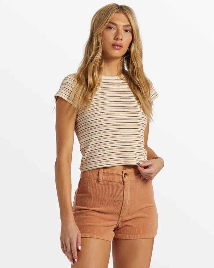 Billabong Graphic Tees and Tanks Feelin It TShirt Salt Crystal 8211 Women