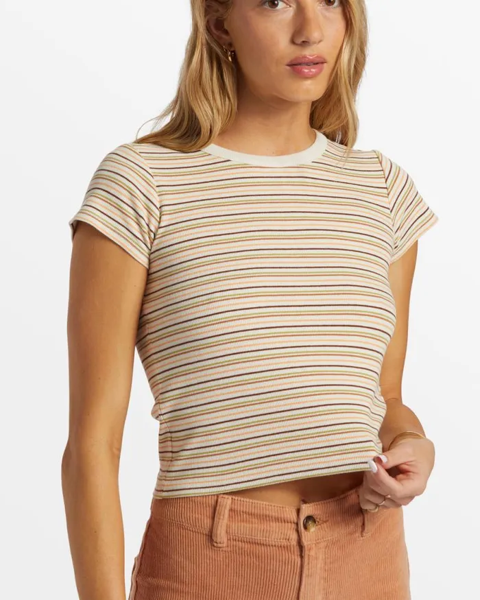 Billabong Graphic Tees and Tanks Feelin It TShirt Salt Crystal 8211 Women
