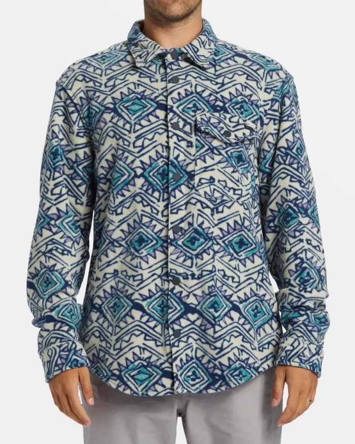 Billabong Hoodies and Fleece ADiv Furnace Long Sleeve Flannel Shirt Slate Blue 8211 Men