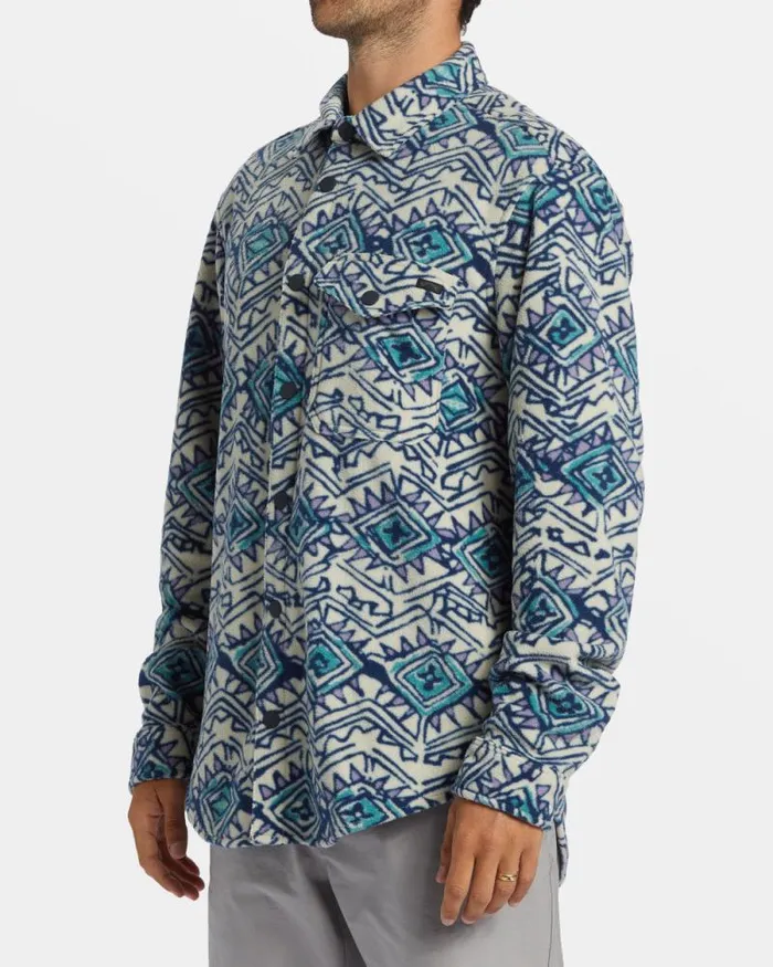 Billabong Hoodies and Fleece ADiv Furnace Long Sleeve Flannel Shirt Slate Blue 8211 Men