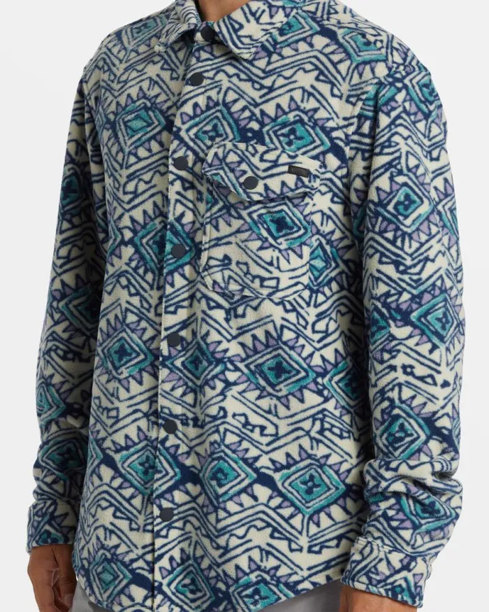 Billabong Hoodies and Fleece ADiv Furnace Long Sleeve Flannel Shirt Slate Blue 8211 Men