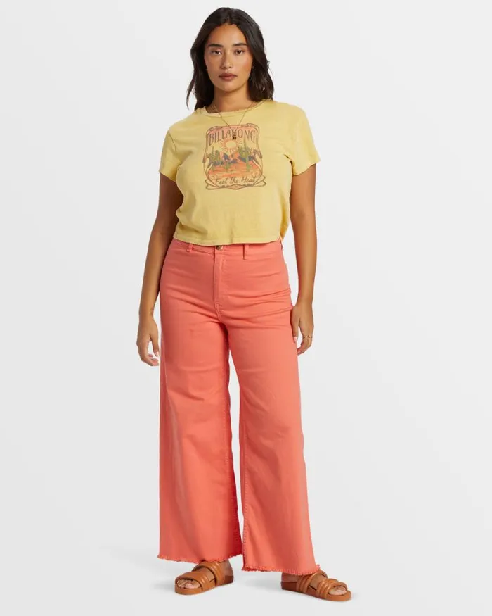 Billabong Jeans and Pants Free Fall HighWaist Pants Papaya 8211 Women