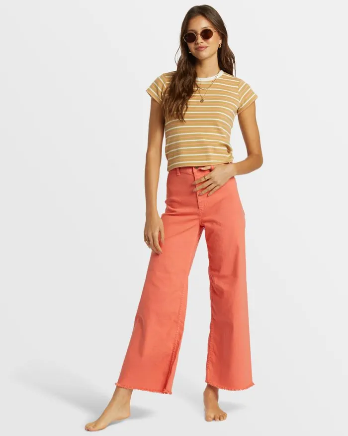 Billabong Jeans and Pants Free Fall HighWaist Pants Papaya 8211 Women