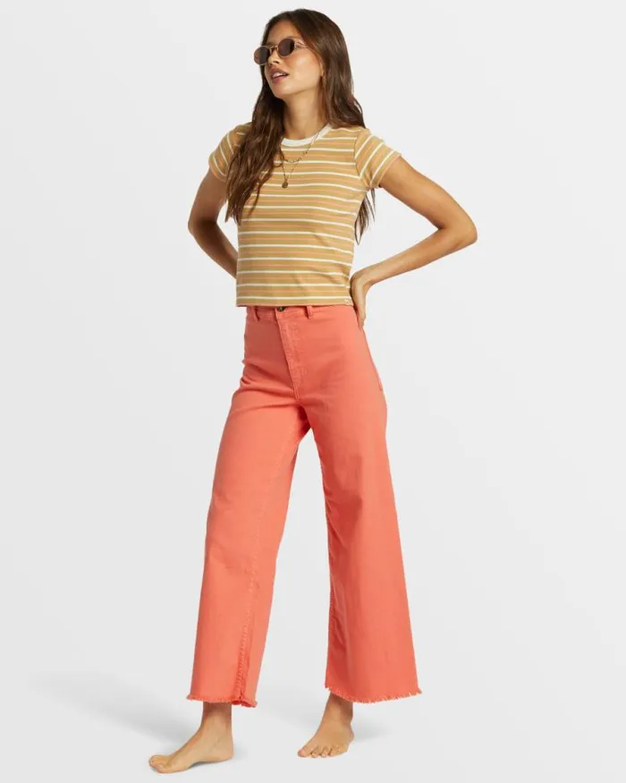Billabong Jeans and Pants Free Fall HighWaist Pants Papaya 8211 Women