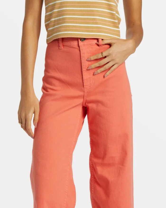 Billabong Jeans and Pants Free Fall HighWaist Pants Papaya 8211 Women