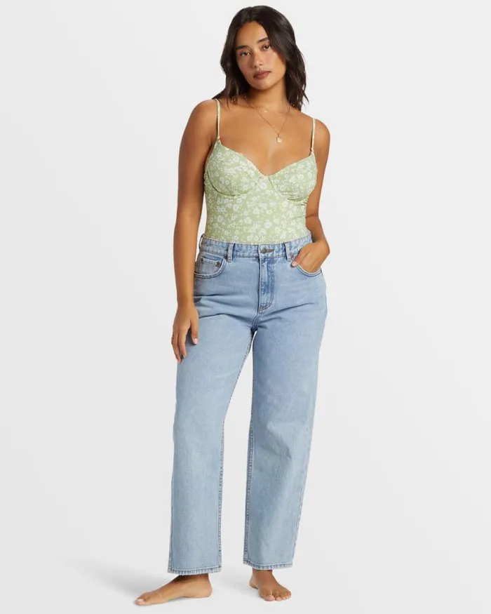 Billabong Jeans and Pants High Tides StraightLeg Jeans Indigo Rinse 8211 Women
