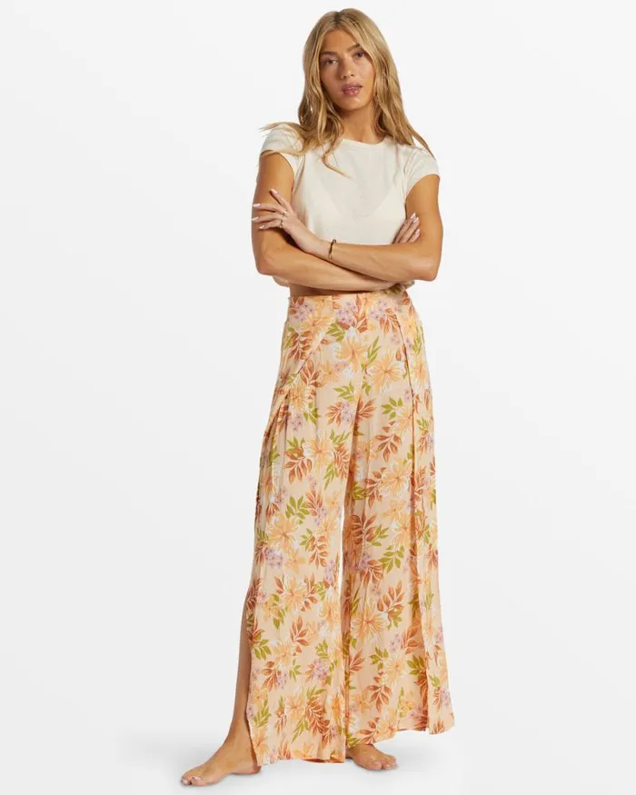 Billabong Jeans and Pants Split Spirit Floral Pants Peach Whip 8211 Women