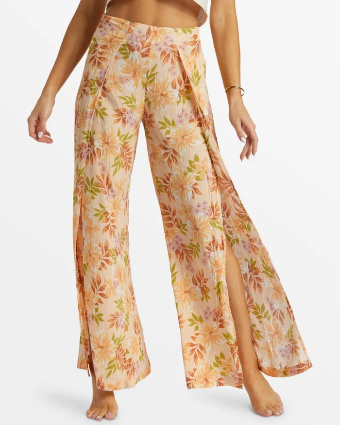 Billabong Jeans and Pants Split Spirit Floral Pants Peach Whip 8211 Women