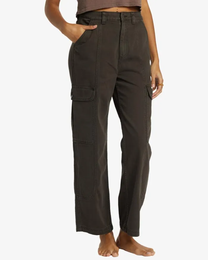 Billabong Jeans and Pants Wall To Wall Denim Cargo Pants Black Sands 8211 Women