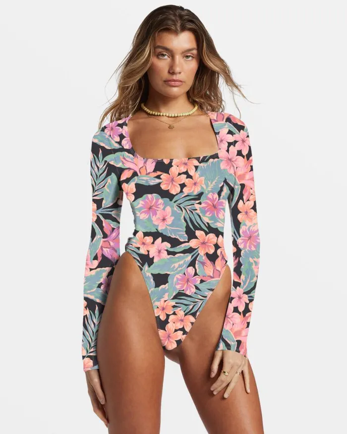 Billabong Rashguards and Bodysuits Nights In Paradise Long Sleeve UPF 50 OnePiece Swimsuit Multi 8211 Women Billabong Rashguards and Bodysuits Nights In Paradise Long Sleeve UPF 50 OnePiece Swimsuit Multi 8211 Women