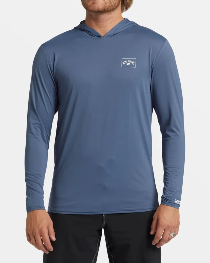 Billabong Rashguards and Surf Tees Arch Mesh Hooded Upf 50 Long Sleeve Rashguard Slate Blue 8211 Men Billabong Rashguards and Surf Tees Arch Mesh Hooded Upf 50 Long Sleeve Rashguard Slate Blue 8211 Men