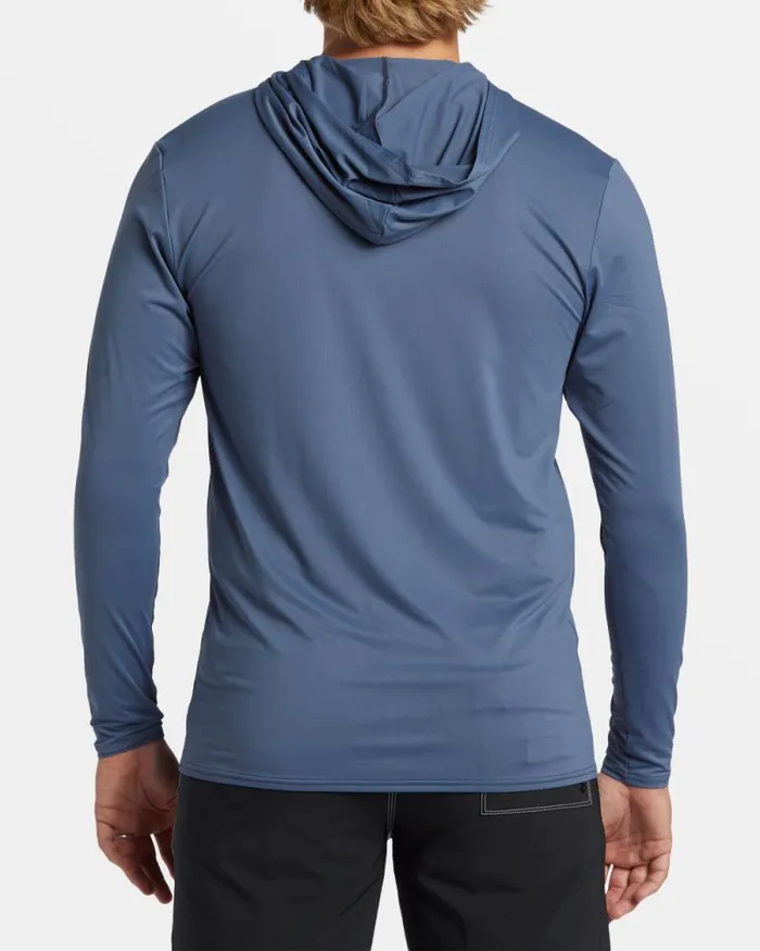 Billabong Rashguards and Surf Tees Arch Mesh Hooded Upf 50 Long Sleeve Rashguard Slate Blue 8211 Men Billabong Rashguards and Surf Tees Arch Mesh Hooded Upf 50 Long Sleeve Rashguard Slate Blue 8211 Men