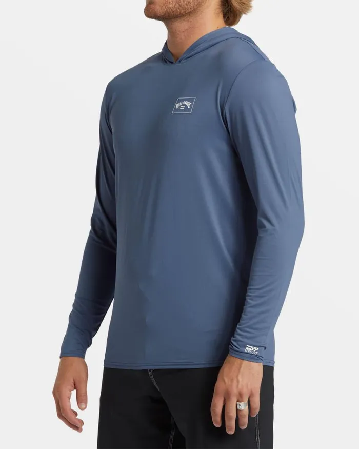 Billabong Rashguards and Surf Tees Arch Mesh Hooded Upf 50 Long Sleeve Rashguard Slate Blue 8211 Men Billabong Rashguards and Surf Tees Arch Mesh Hooded Upf 50 Long Sleeve Rashguard Slate Blue 8211 Men