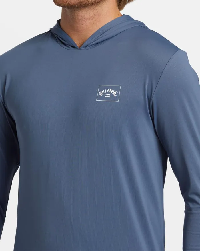 Billabong Rashguards and Surf Tees Arch Mesh Hooded Upf 50 Long Sleeve Rashguard Slate Blue 8211 Men Billabong Rashguards and Surf Tees Arch Mesh Hooded Upf 50 Long Sleeve Rashguard Slate Blue 8211 Men