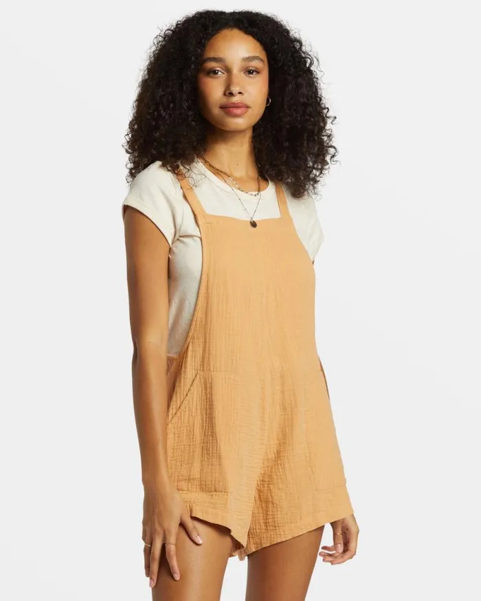 Billabong Rompers and Jumpsuits Beach Crush Romper Baked Clay 8211 Women