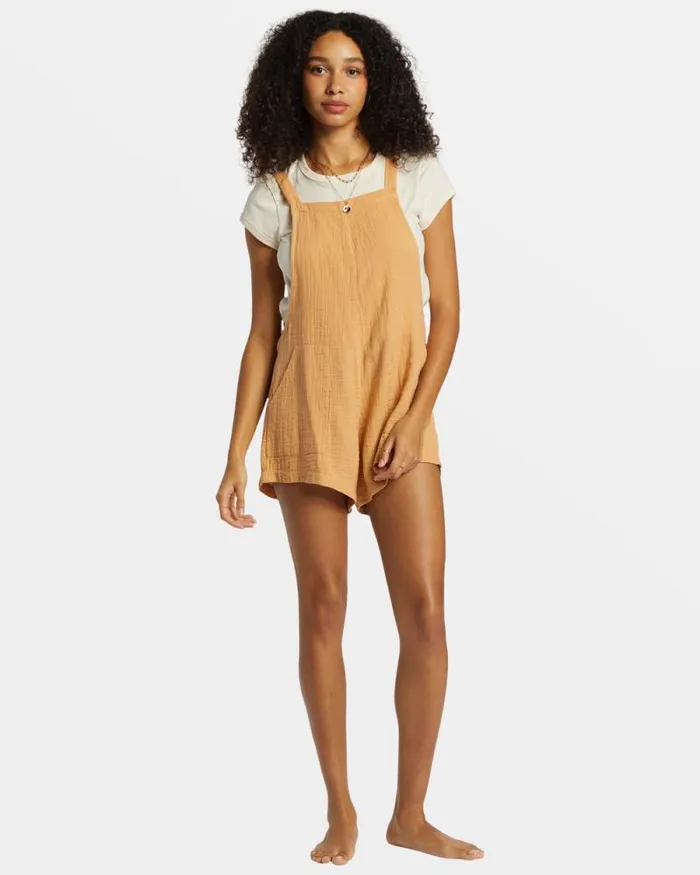 Billabong Rompers and Jumpsuits Beach Crush Romper Baked Clay 8211 Women