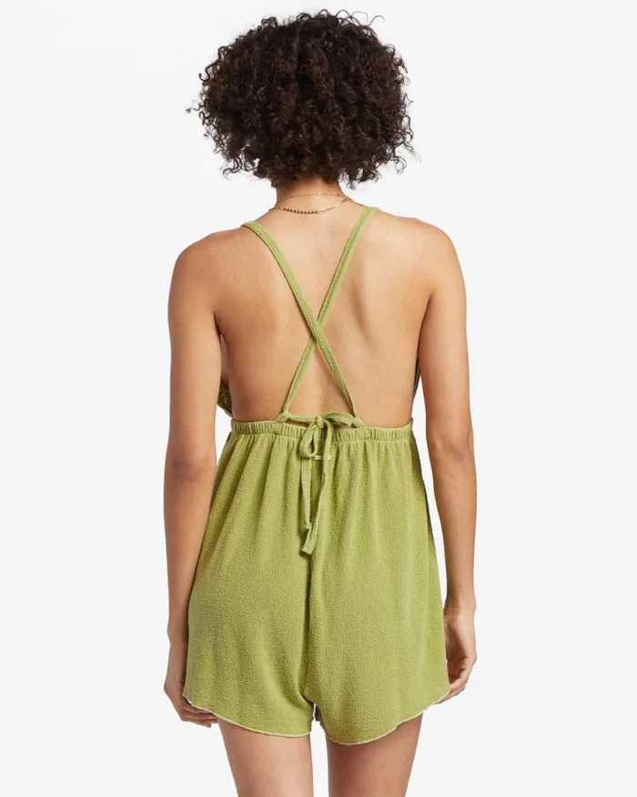Billabong Rompers and Jumpsuits On Vacay Romper Cover Up Palm Green 8211 Women