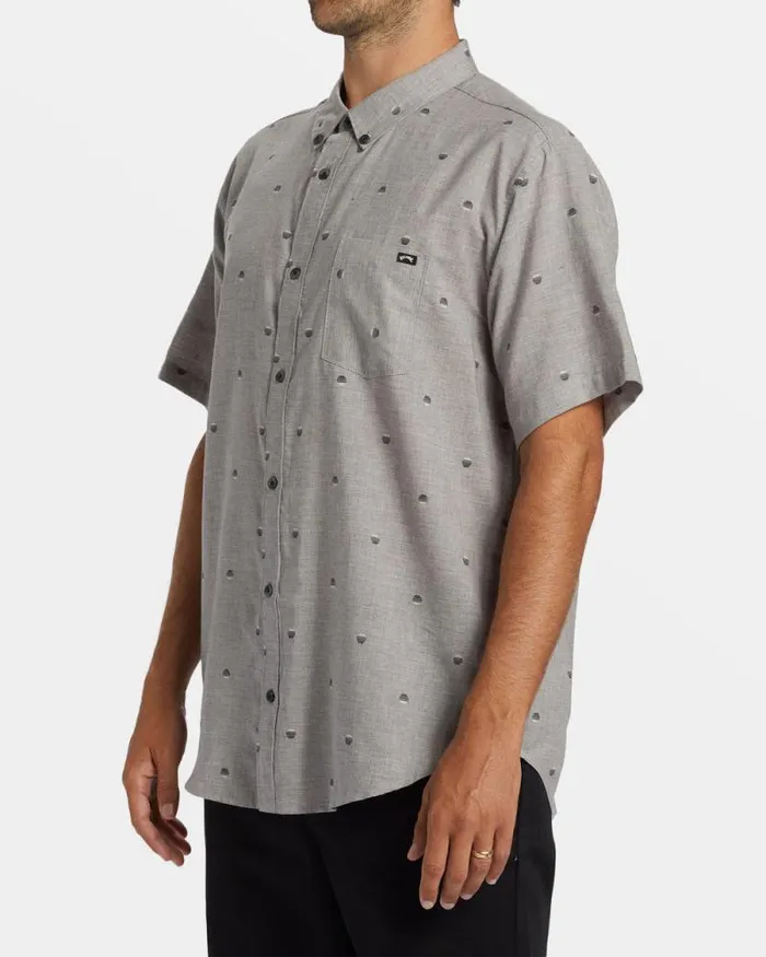 Billabong Shirts All Day Jacquard Short Sleeve Shirt Alloy 8211 Men