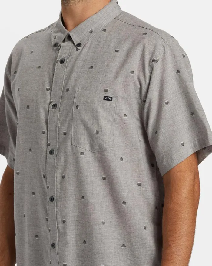 Billabong Shirts All Day Jacquard Short Sleeve Shirt Alloy 8211 Men