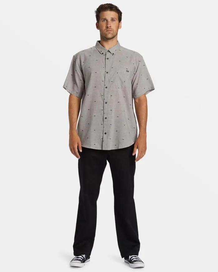 Billabong Shirts All Day Jacquard Short Sleeve Shirt Alloy 8211 Men